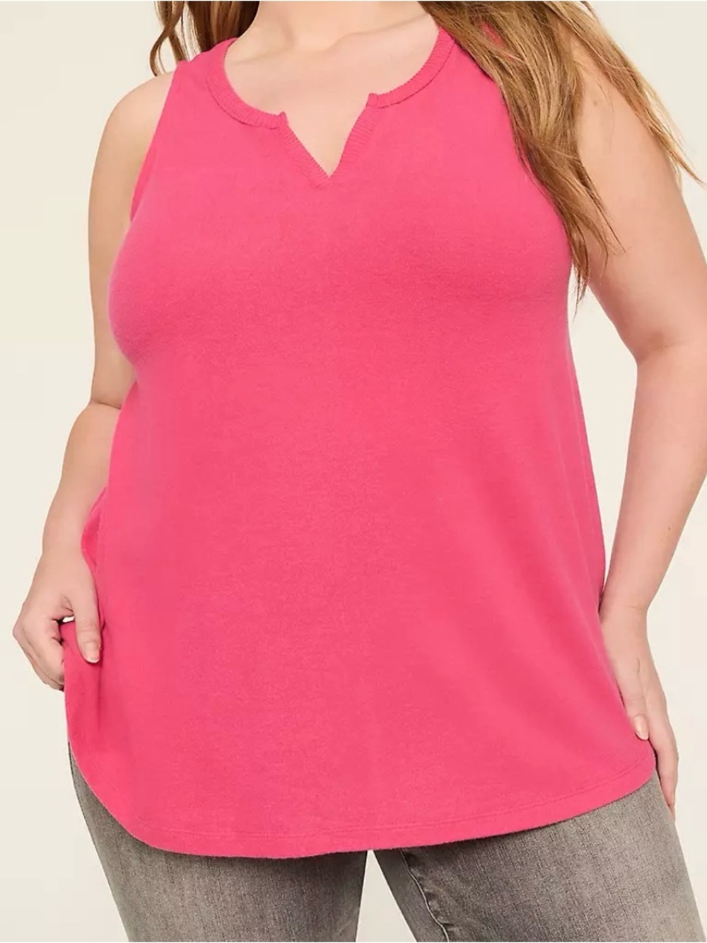 NWT-Lane Bryant Women’s Plus 22/24 Sleeveless Notch-Neck Swing Tank